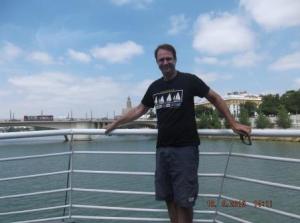 Eric on riverboat in Sevilla